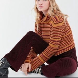 Urban Outfitters Cropped Stripped Turtleneck
